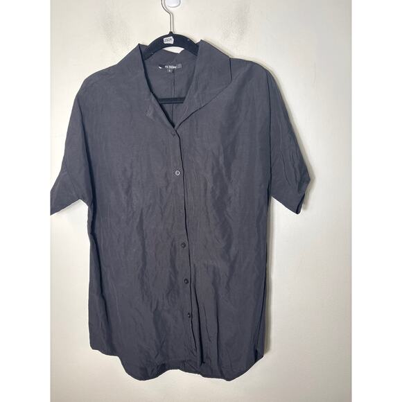 Kal Rieman Black Short Sleeve Button Up Shirt Sz L - Picture 1 of 3